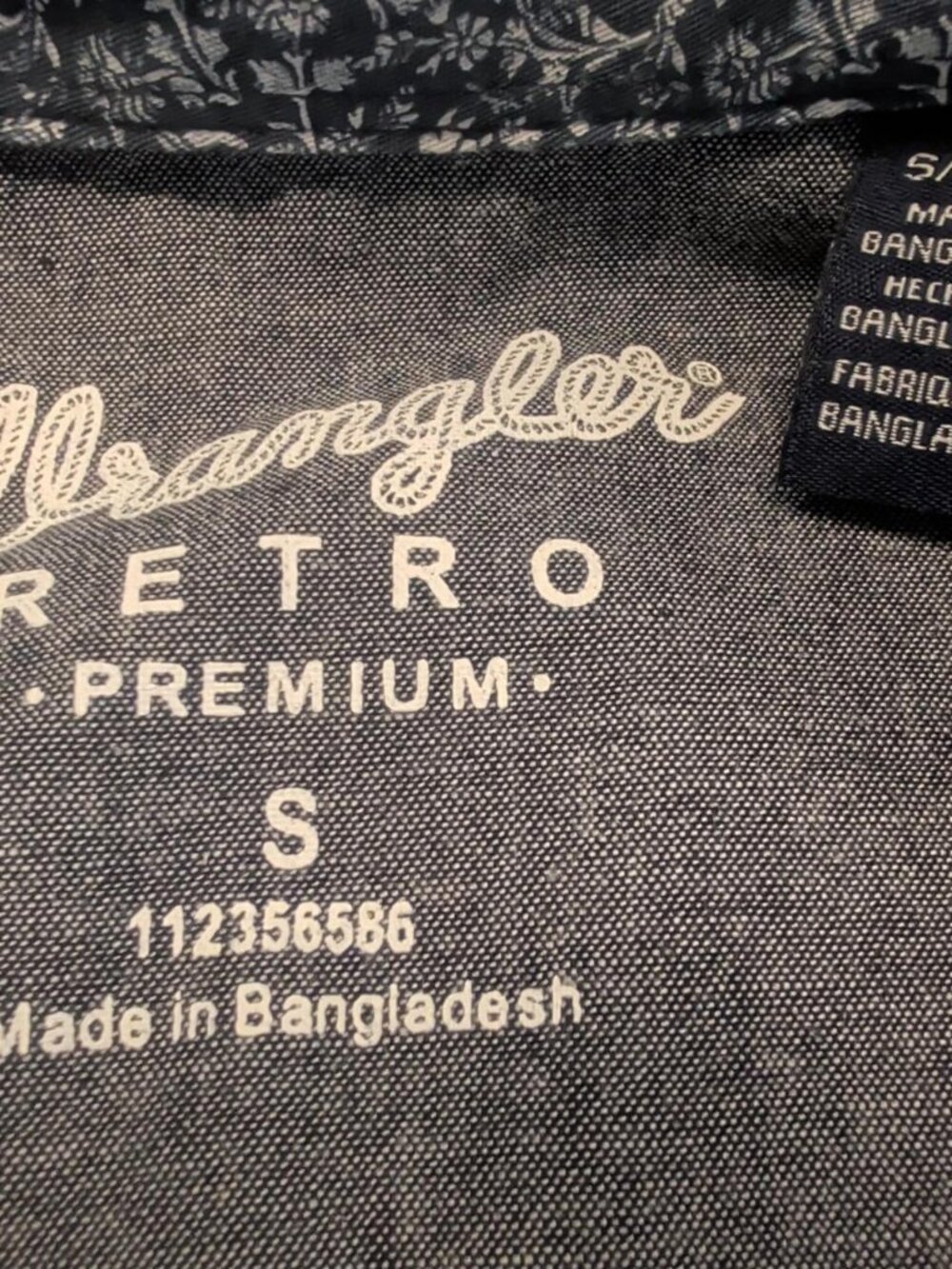 Wrangler Retro Premium Sz S Long Sleeve Modern Fit Shirt Men Western Pearl Snap - Picture 9 of 12